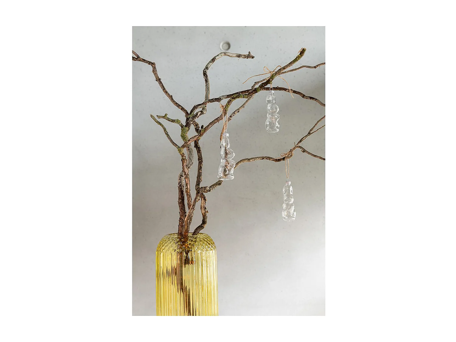 Lot de 4 Sujets à Suspendre en Verre "Lapin" 10cm Transparent