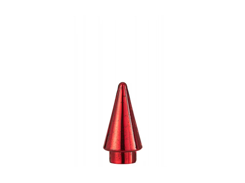 Sapin de Noël en Verre "Led" 19cm Rouge