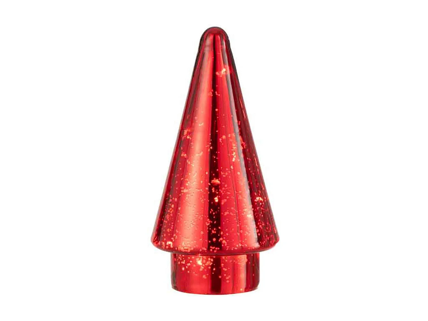 Sapin de Noël en Verre "Led" 19cm Rouge