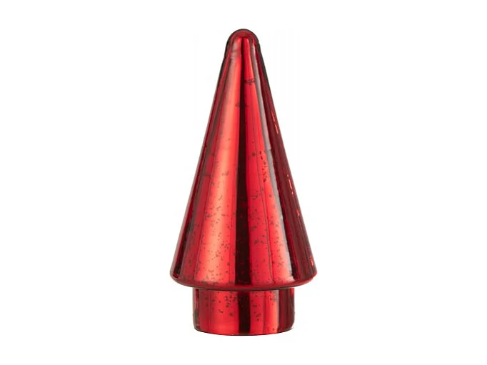 Sapin de Noël en Verre "Led" 19cm Rouge