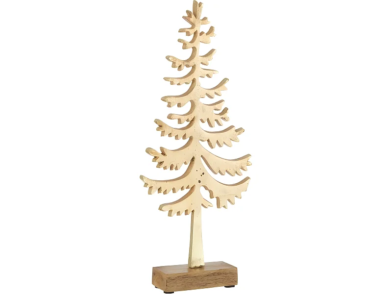 Albero di Natale decorativo in alluminio dorato 16x4.5x36 cm