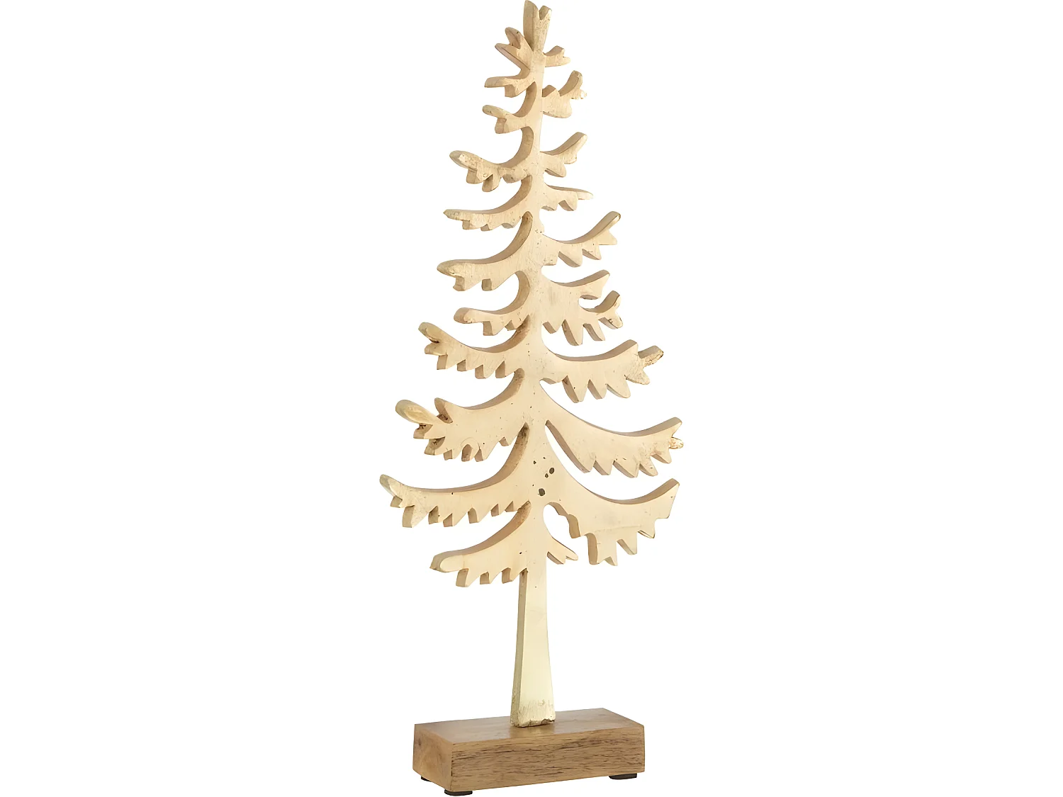 Árbol de Navidad decorativo de aluminio dorado de 16x4.5x36 cm