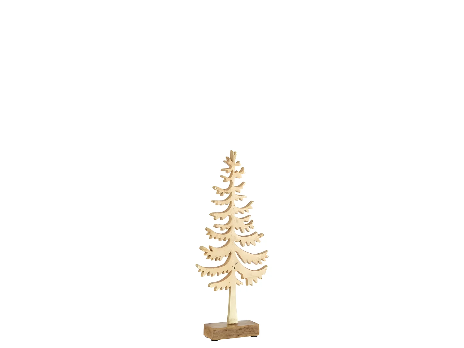Árbol de Navidad decorativo de aluminio dorado de 16x4.5x36 cm