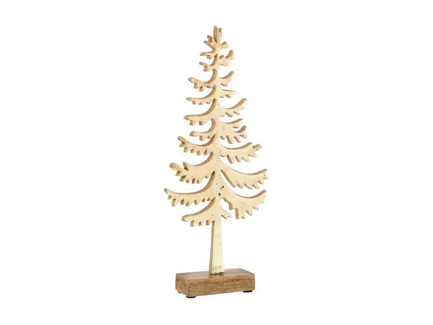 Albero di Natale decorativo in alluminio dorato 16x4.5x36 cm
