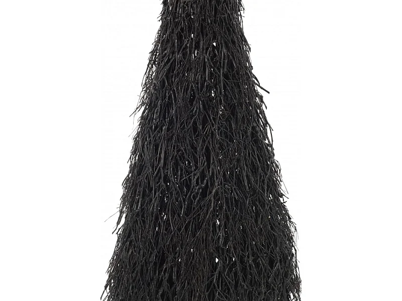 Árbol de Navidad decorativo con luces LED de madera negra de 37x15x90.5 cm