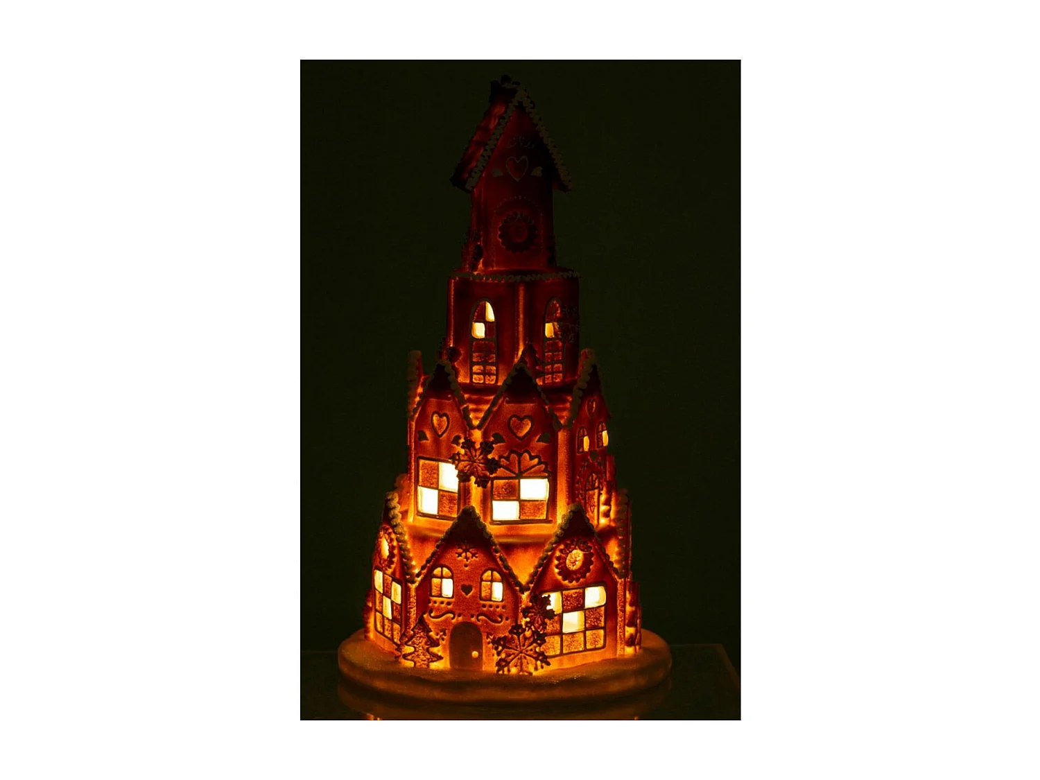 Maison Ronde à Led "Pain d'Épice" 47cm Marron