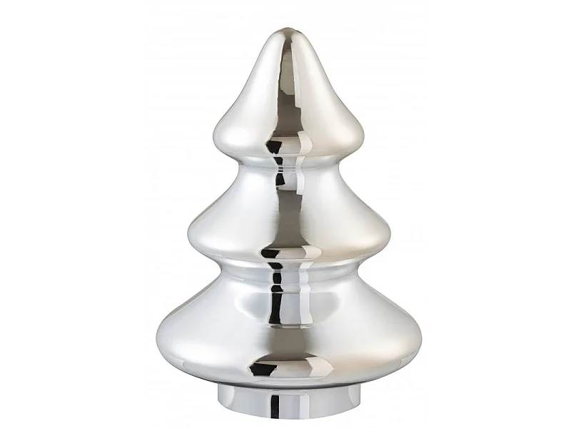 Albero di Natale decorativo a led in vetro argento 18x18x27 cm