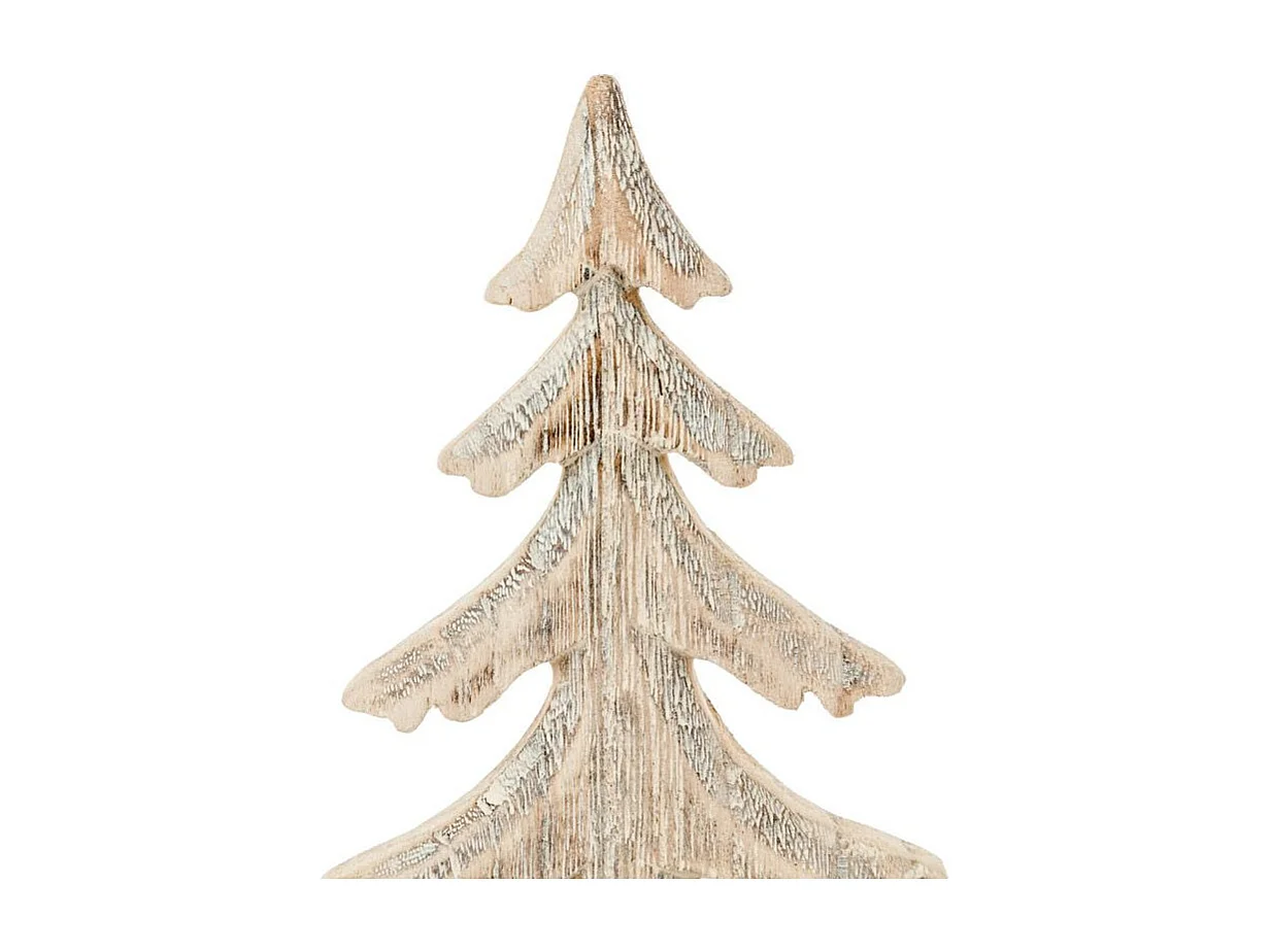 Sapin de Noël sur Buche "Cocon" 27cm Naturel