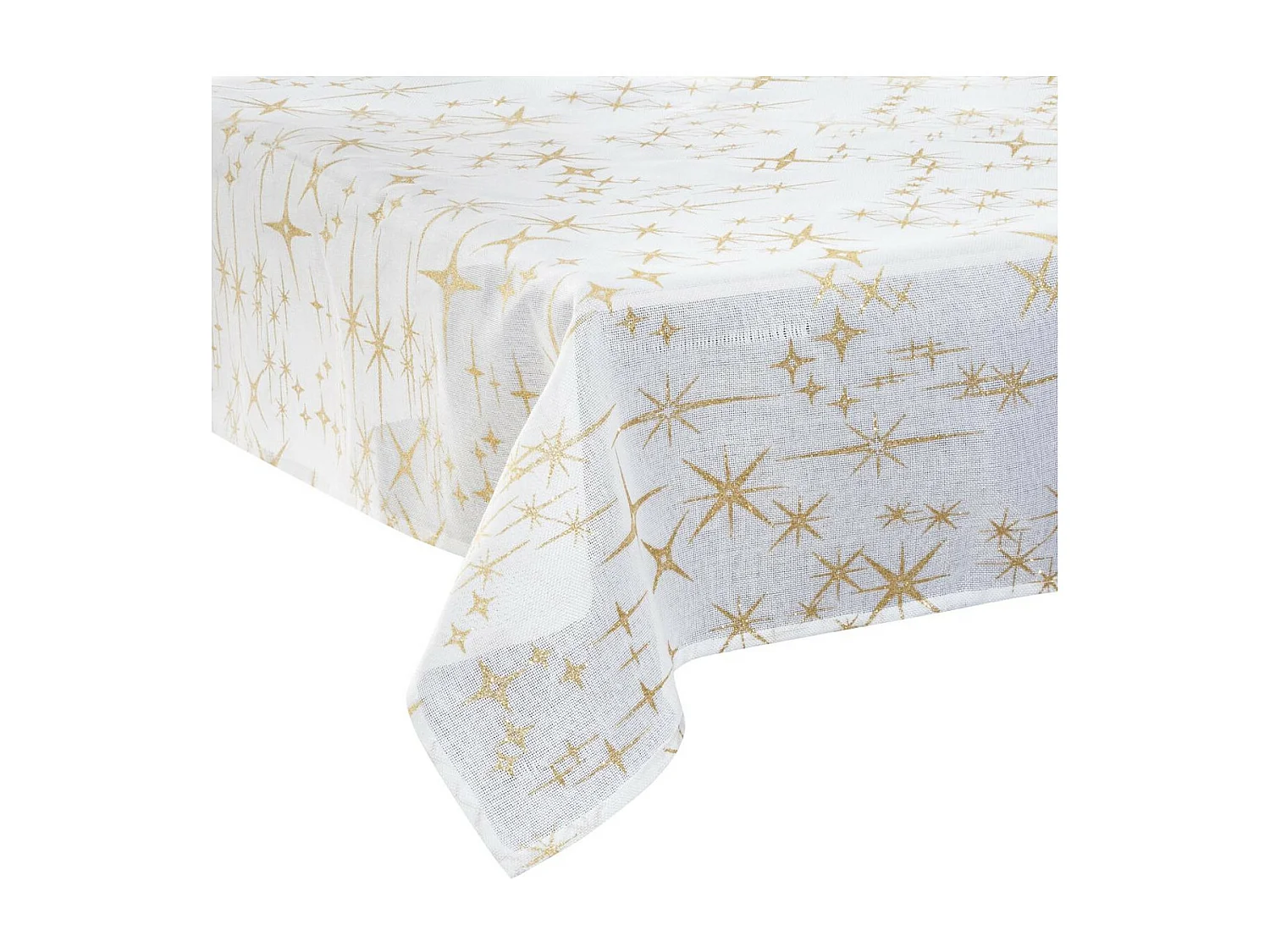 Nappe Motif Étoiles "Colorama" 140x240cm Blanc