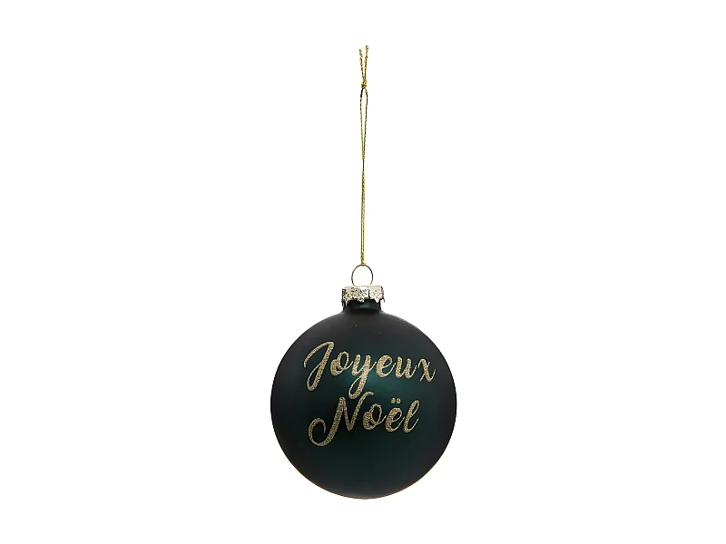 Boule de Noël Paillettes "Nouvelle Orléans" 8cm Vert