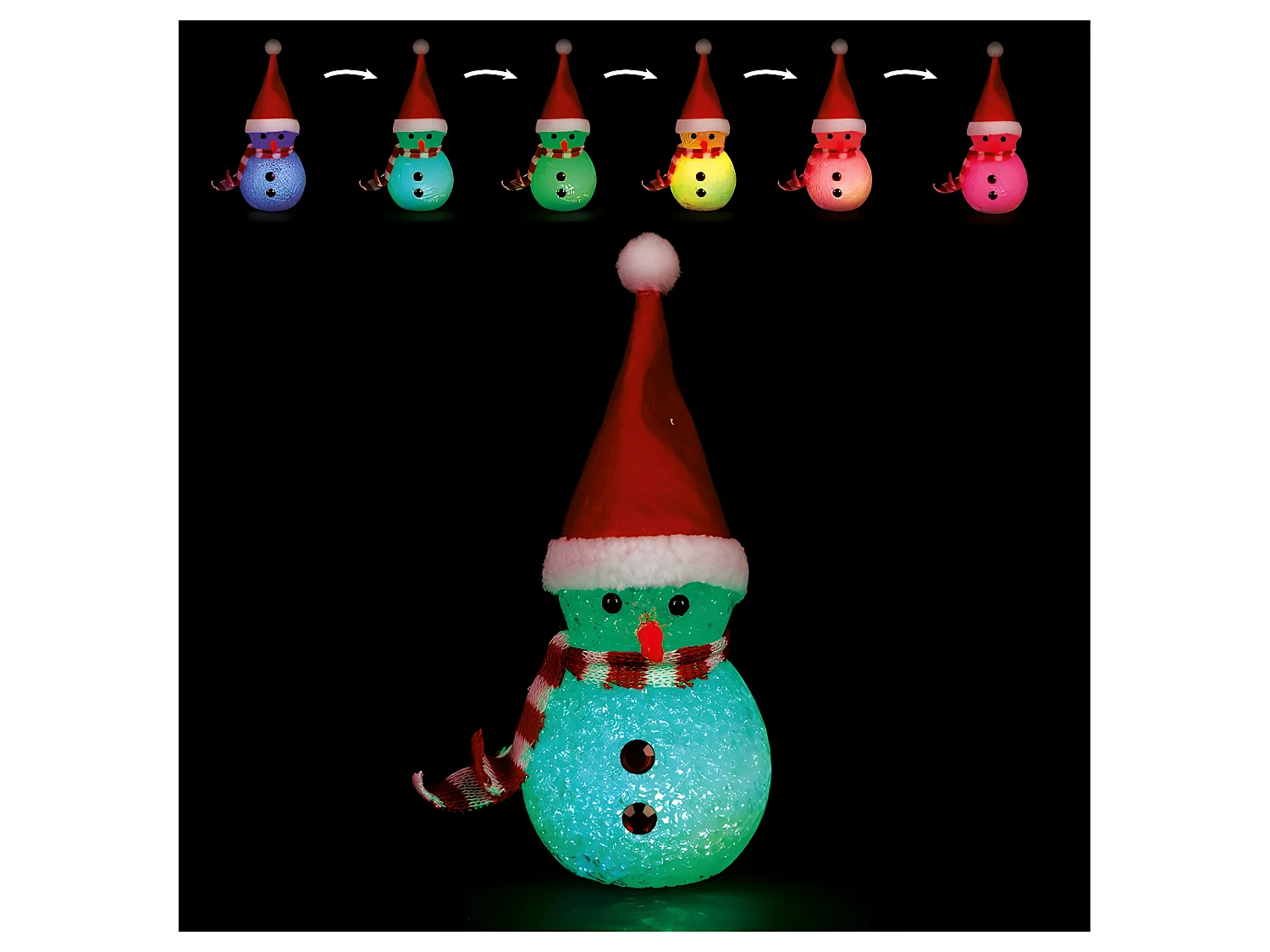 Décoration Lumineuse "Bonhomme de Neige" 10cm Multicolore