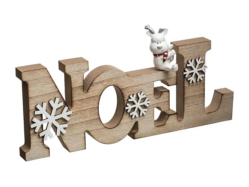 Mot Noël à Poser "Hors Piste" 30cm Naturel