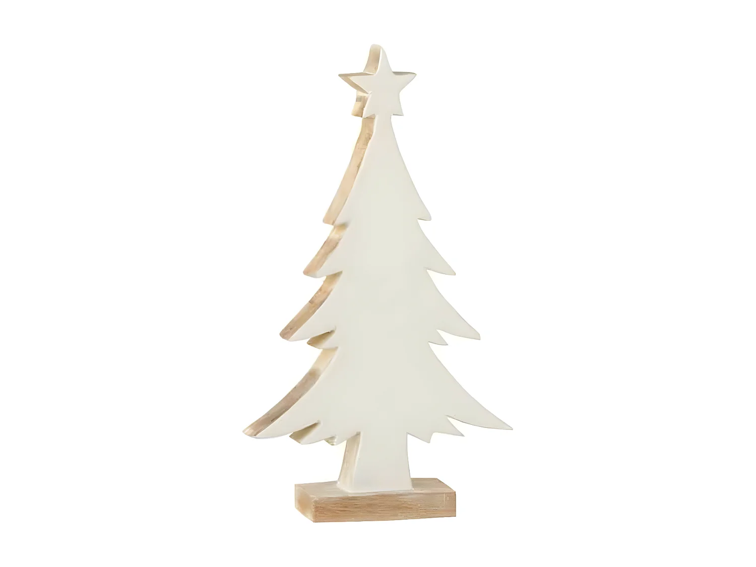 Sapin de Noël en Bois "Manguier" 32cm Blanc