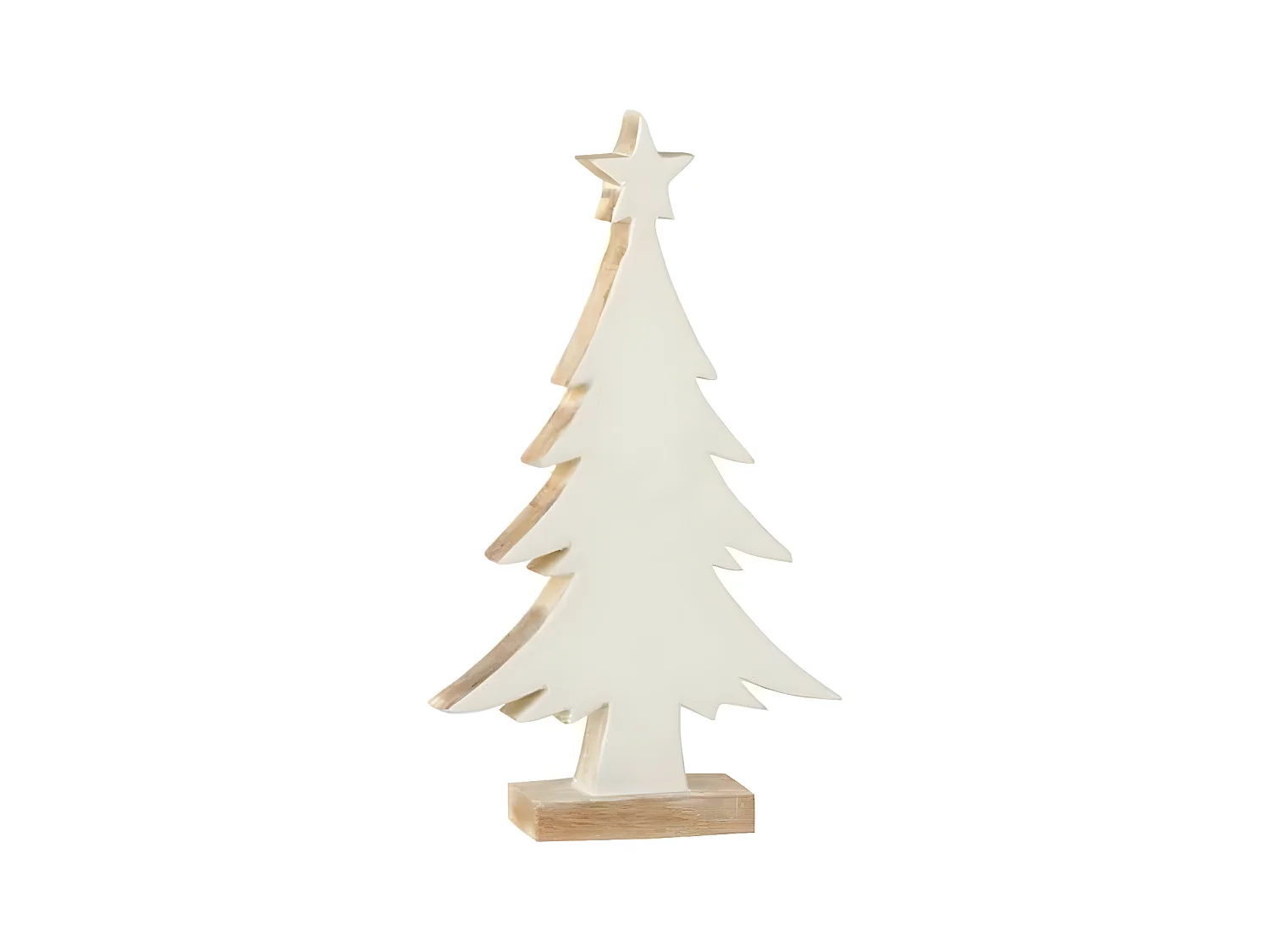 Sapin de Noël en Bois "Manguier" 32cm Blanc