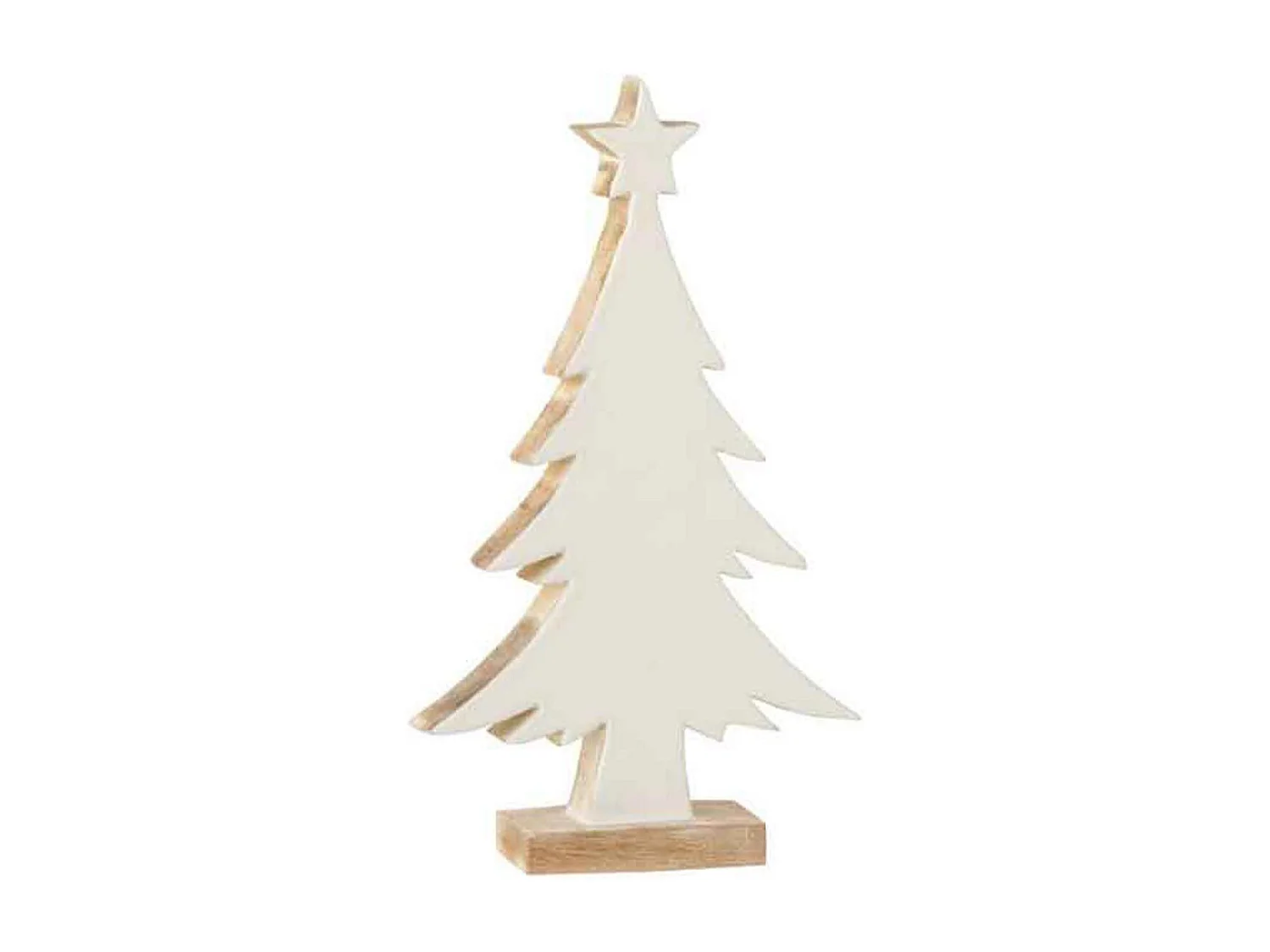 Sapin de Noël en Bois "Manguier" 32cm Blanc