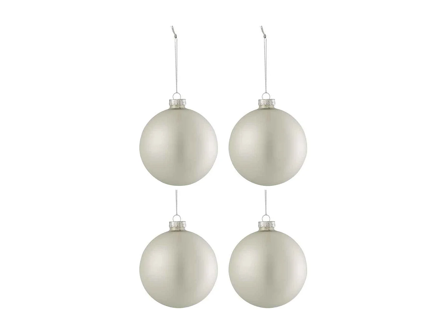 Lot de 4 Boules de Noël "Verre Épais" 10cm Argent