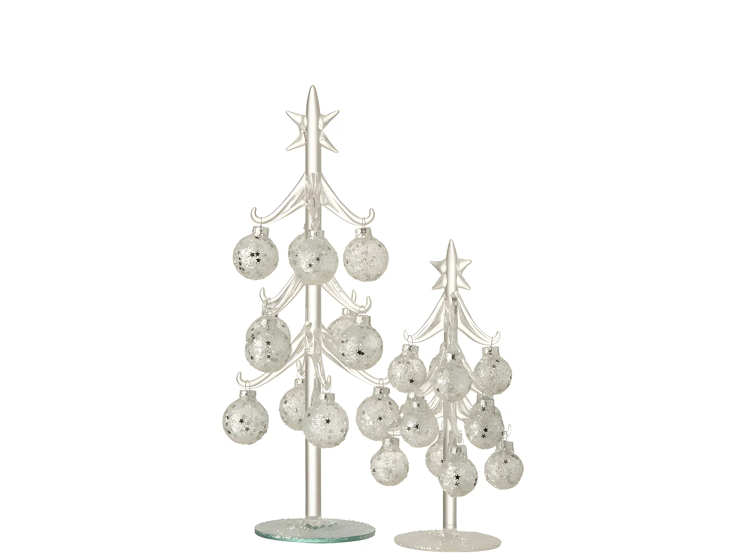 Albero di Natale decorativo con palline di vetro argento H30cm