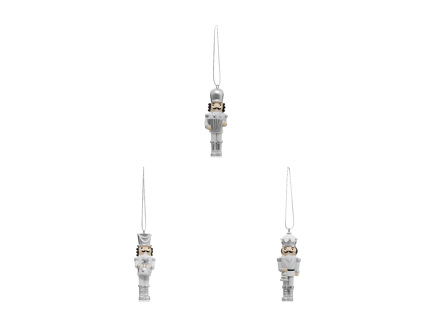 Lot de 3 Sujets de Noël "Casse Noisette" 10cm Argent