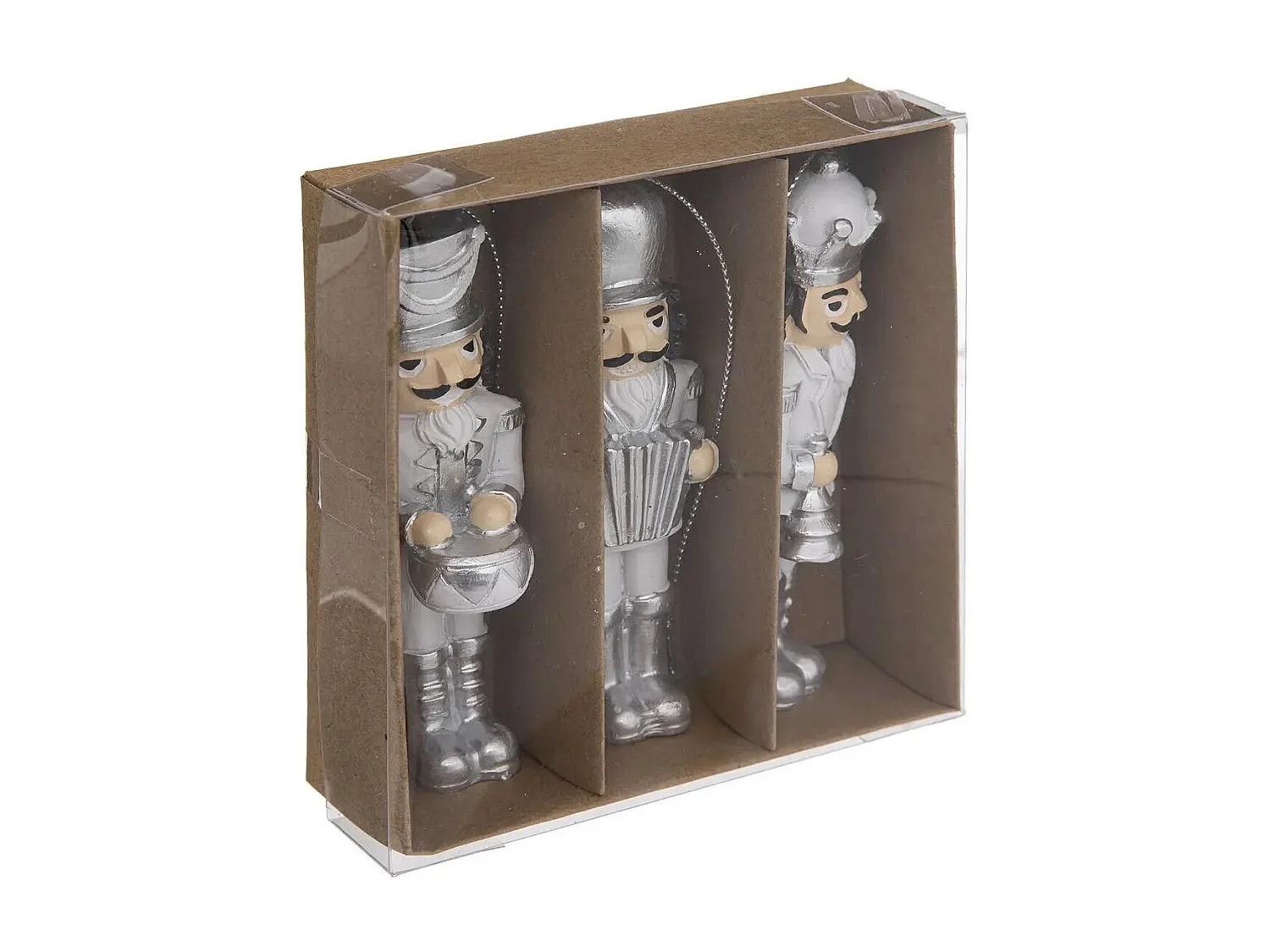 Lot de 3 Sujets de Noël "Casse Noisette" 10cm Argent