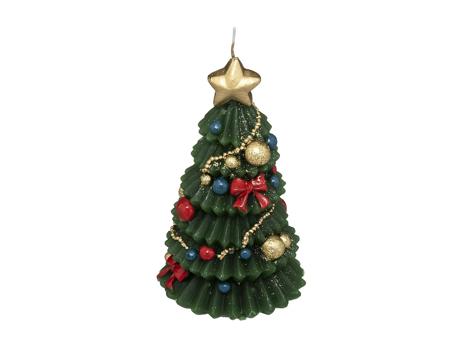 Bougie Déco Sapin "Soir de Noël" 15cm Vert