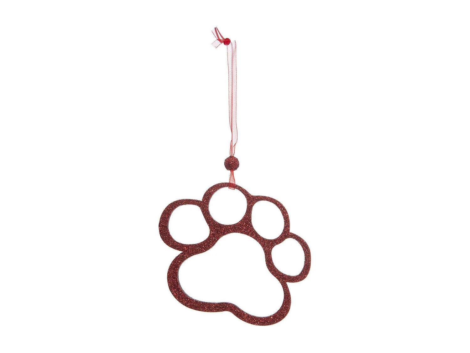 Lot de 4 Sujets de Noël "Chat" 12cm Beige & Rouge