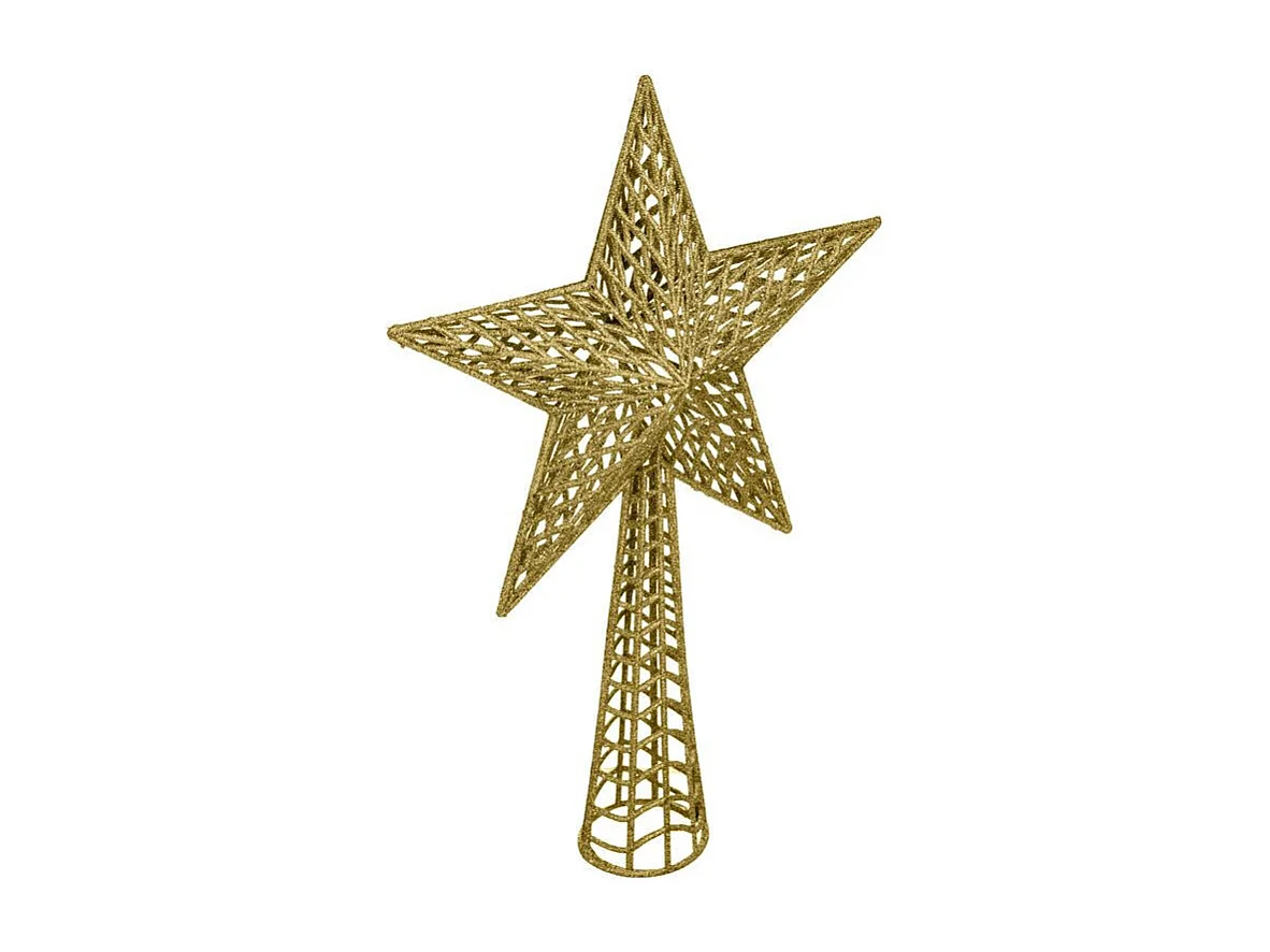 Cimier Étoile Déco "Soir de Noël" 38cm Or