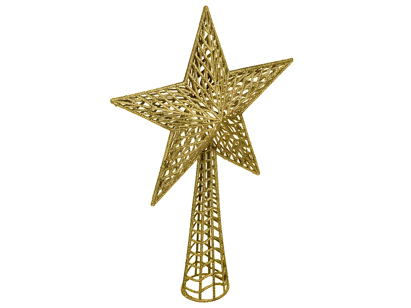 Cimier Étoile Déco "Soir de Noël" 38cm Or