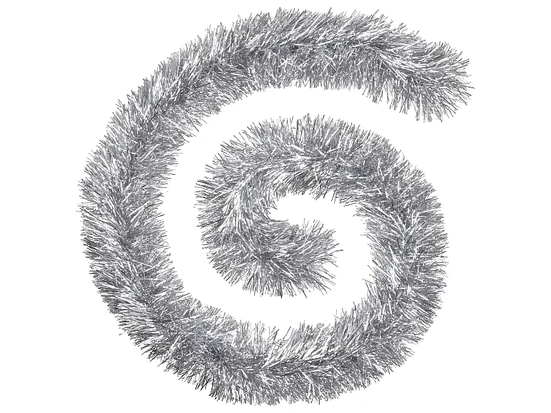 Guirlande de Noël "Maison" 200cm Argent & Blanc