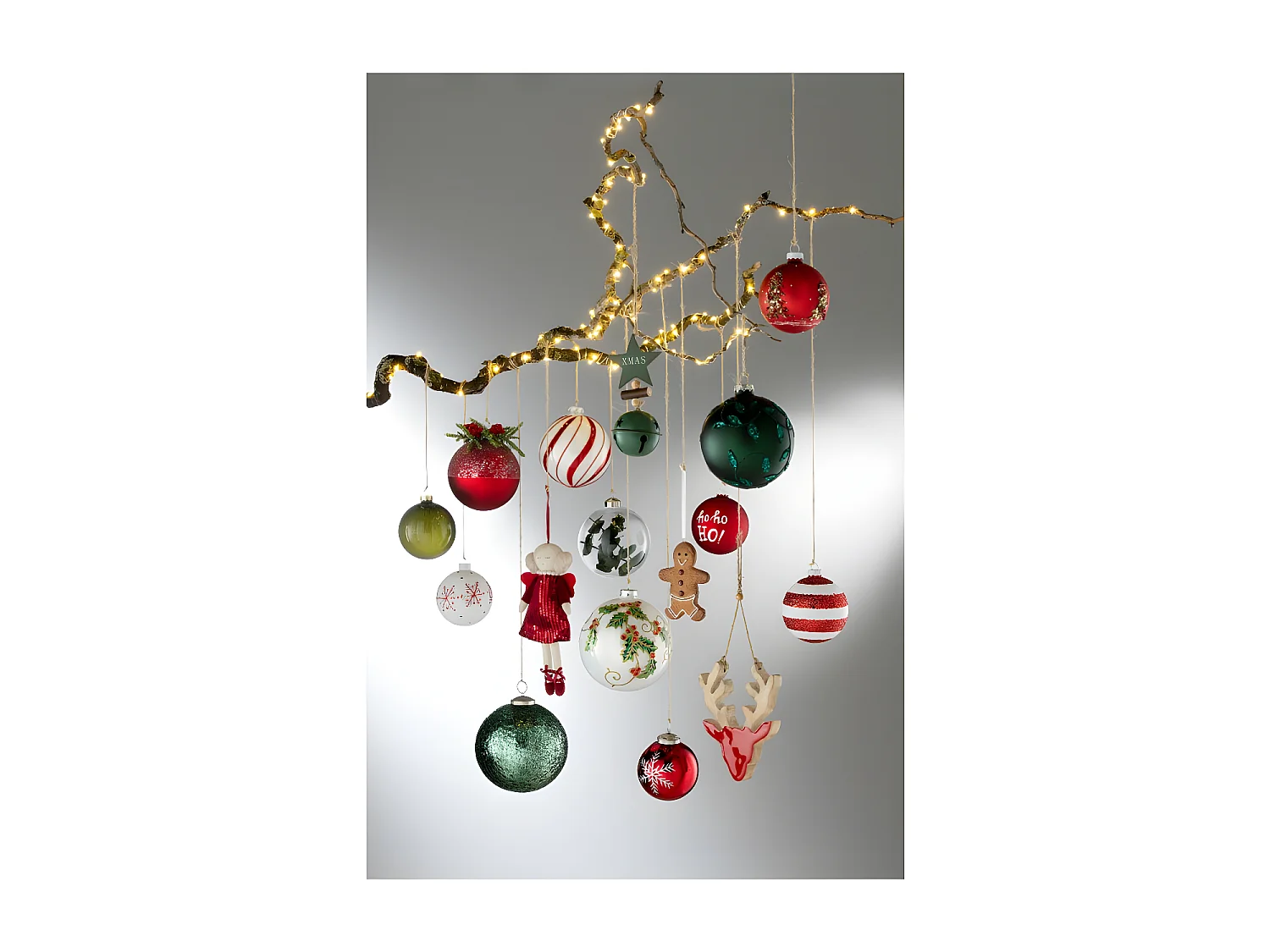 Lot de 4 Boules de Noël "Baies Givrées" 10cm Blanc & Rouge