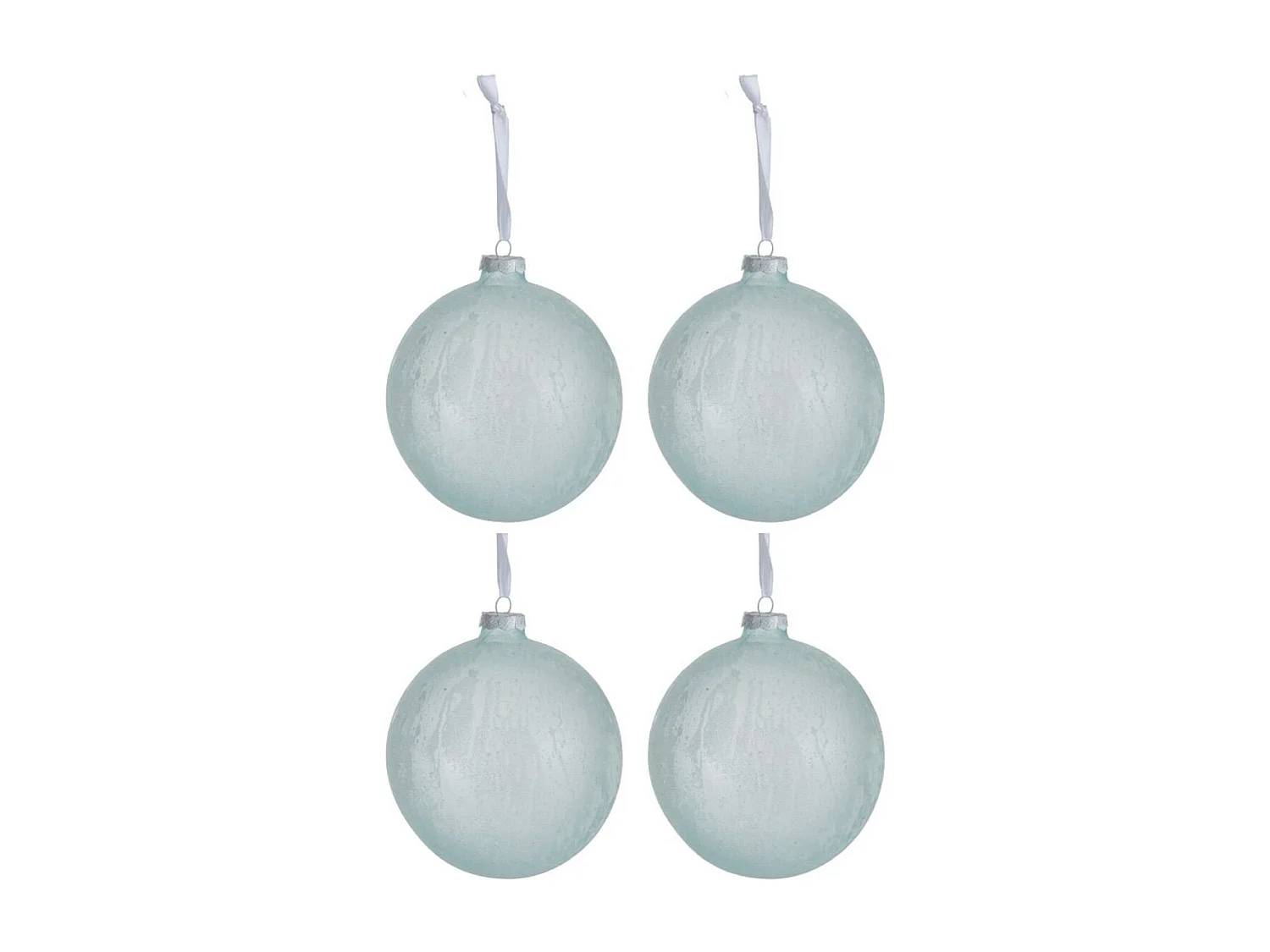 Lot de 4 Boules de Noël Déco "Verre" 12cm Vert