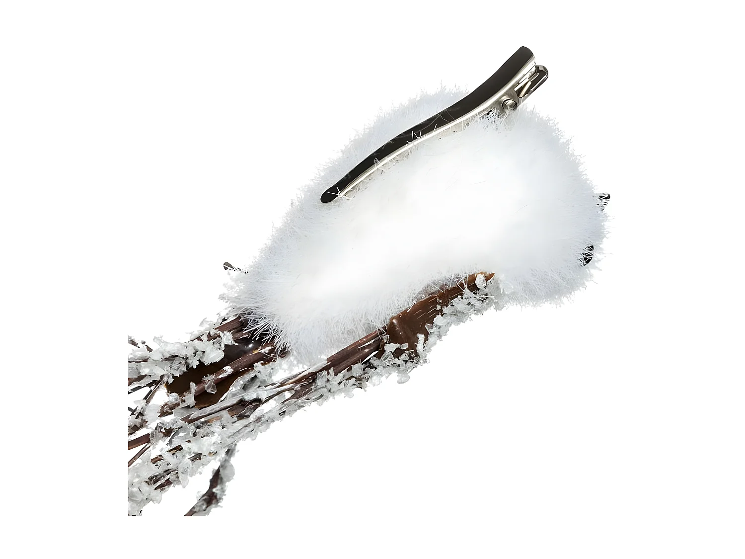 Sujet de Noël 3 Oiseaux "Glacé" 15cm Blanc