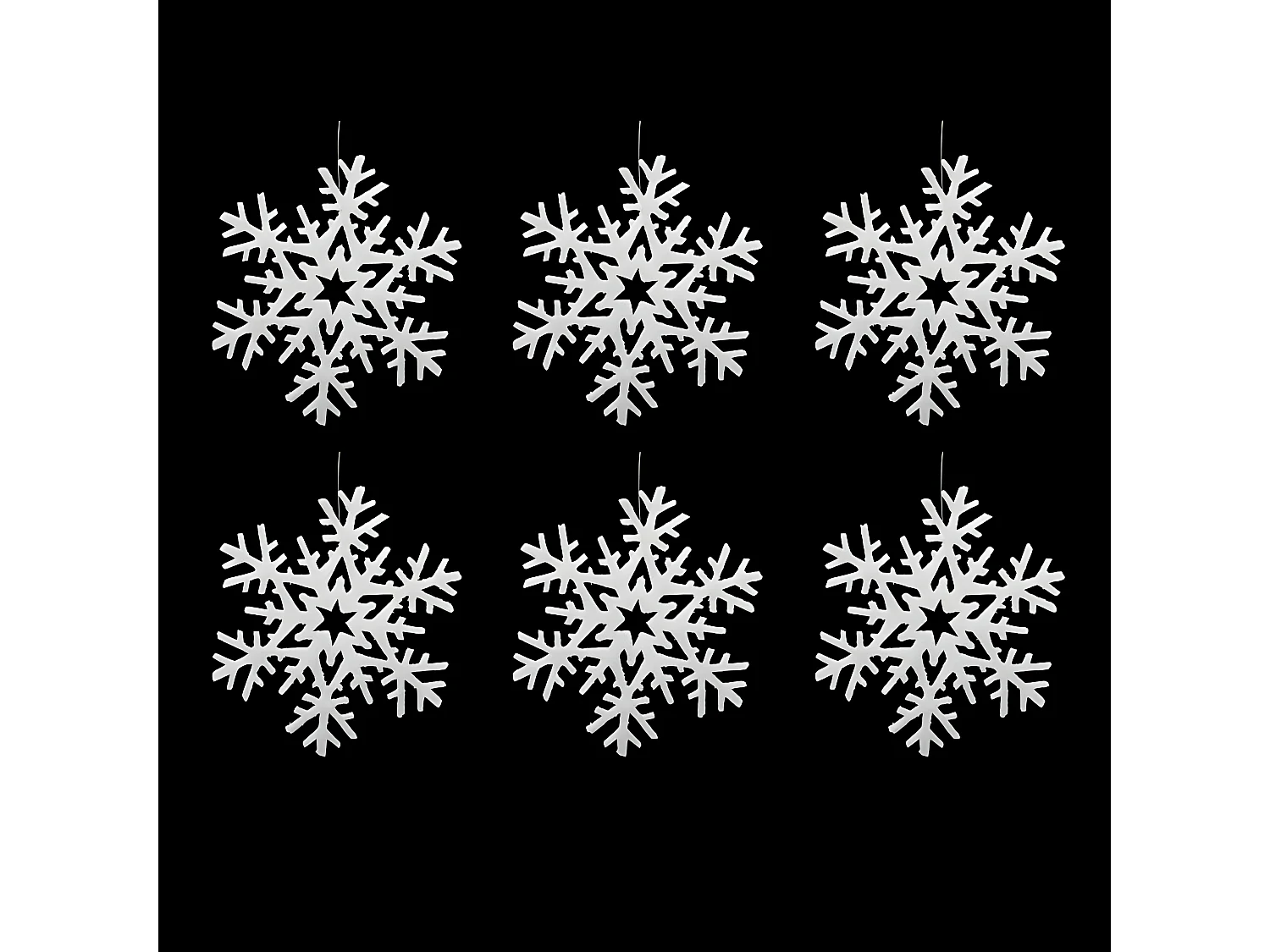 Décoration de Noël 6 Flocons "Polaire" 20cm Blanc