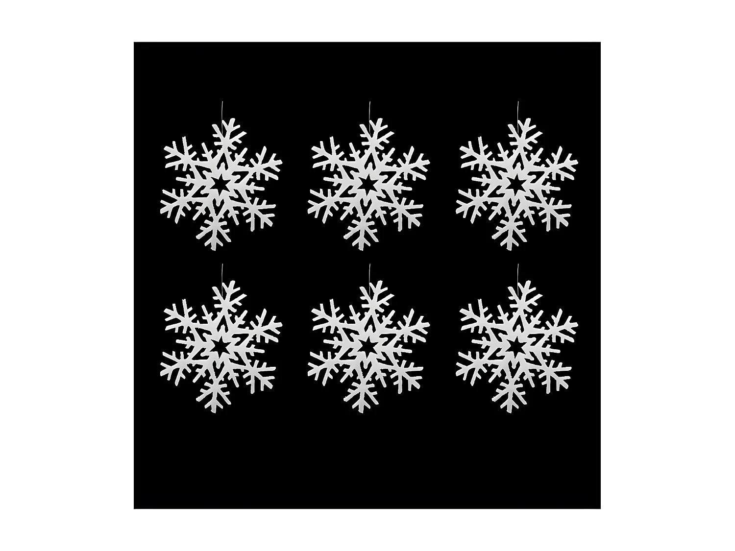 Décoration de Noël 6 Flocons "Polaire" 20cm Blanc