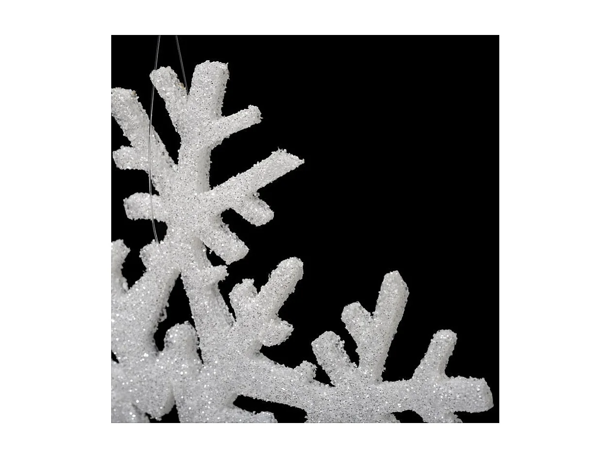 Décoration de Noël 6 Flocons "Polaire" 20cm Blanc