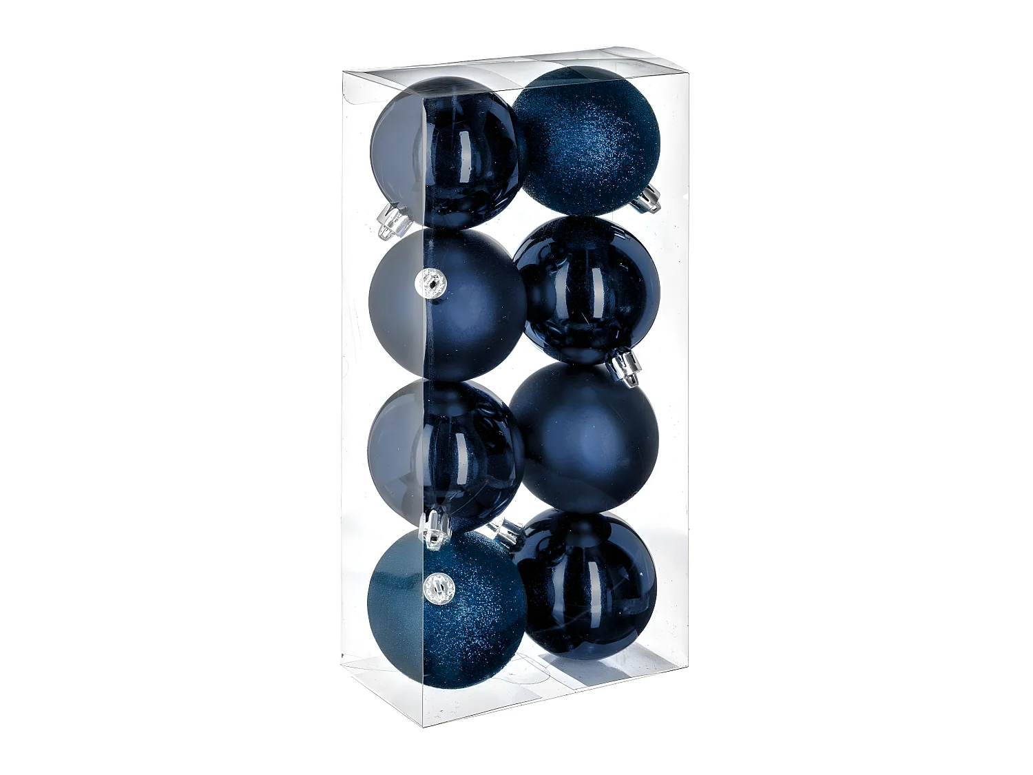 Lot de 8 Boules de Noël "Colorama" 7cm Bleu Nuit