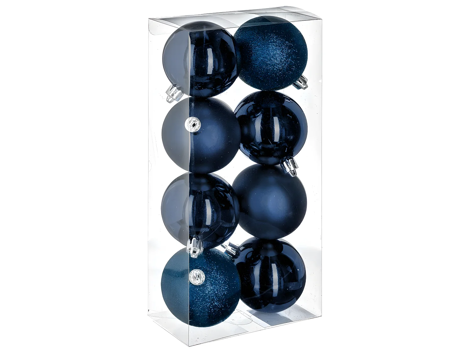 Lot de 8 Boules de Noël "Colorama" 7cm Bleu Nuit