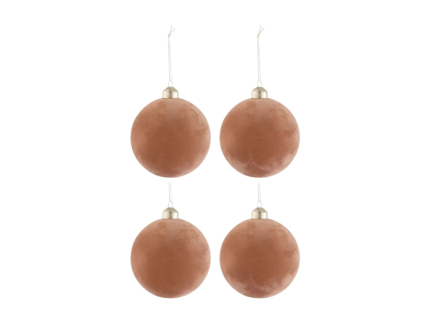 Scatola di 4 palline di Natale in vetro rosa 10x10x10 cm