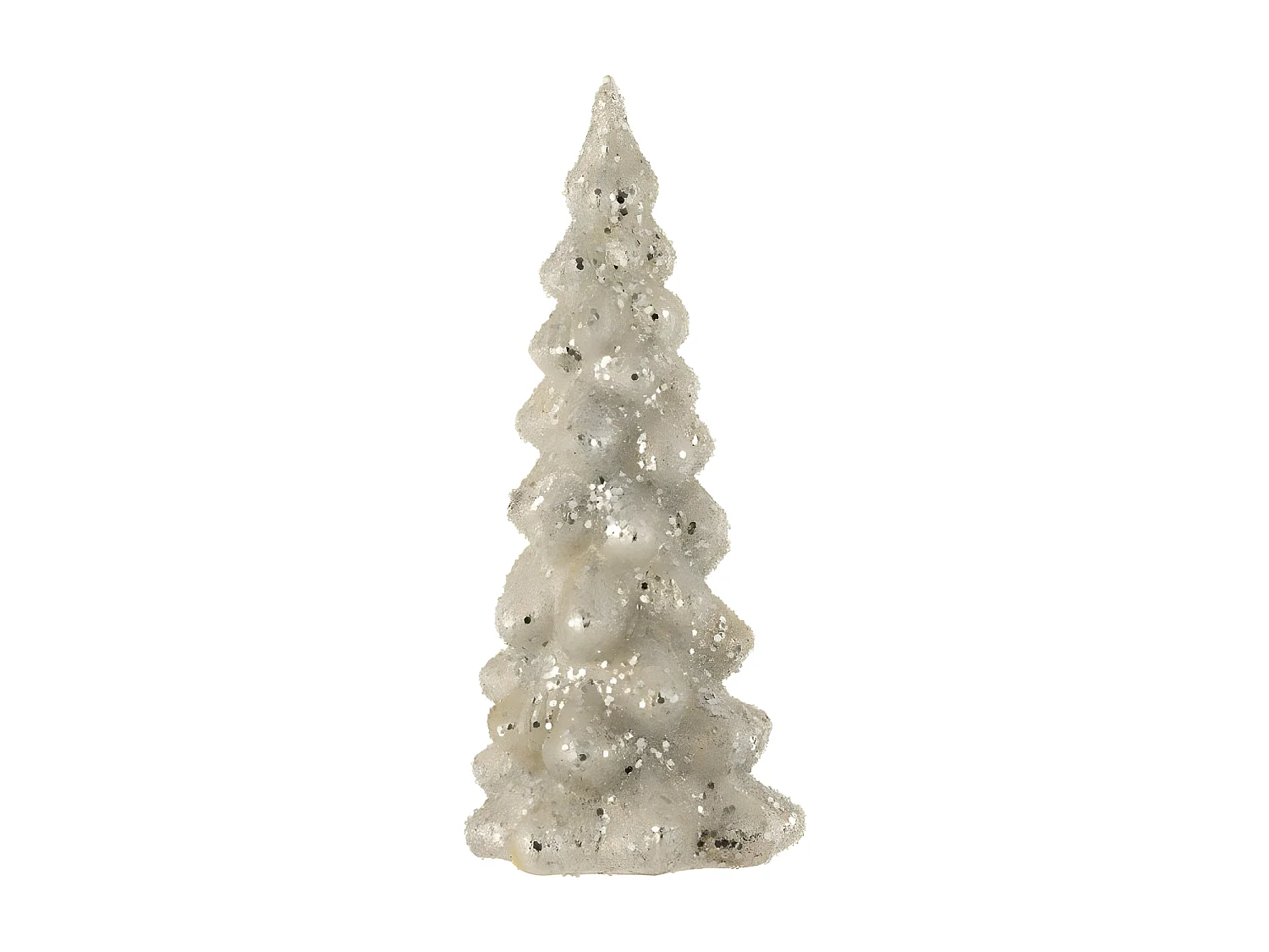 Sapin de Noël Brillant Déco "Givré" 35cm Argent