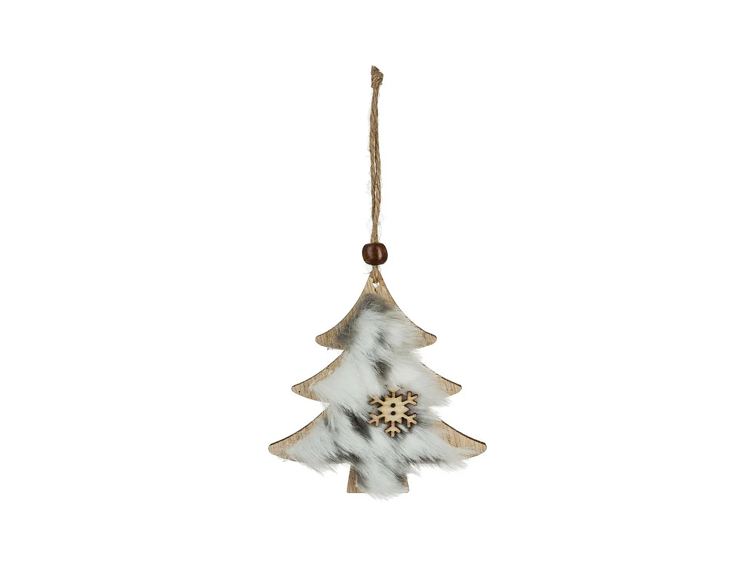 Sujet de Noël 3 Formes "Bois" 22cm Gris & Beige