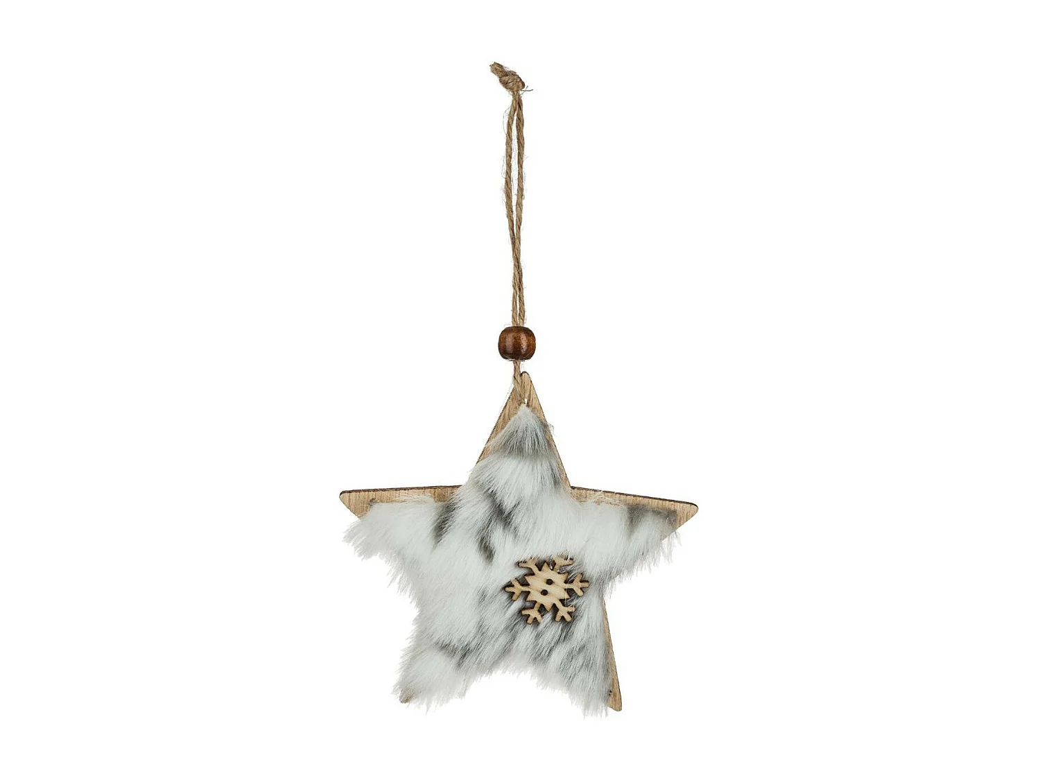 Sujet de Noël 3 Formes "Bois" 22cm Gris & Beige