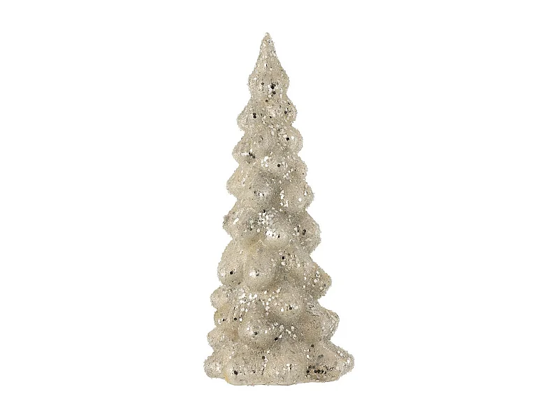 Sapin de Noël Brillant Déco "Givré" 20cm Argent