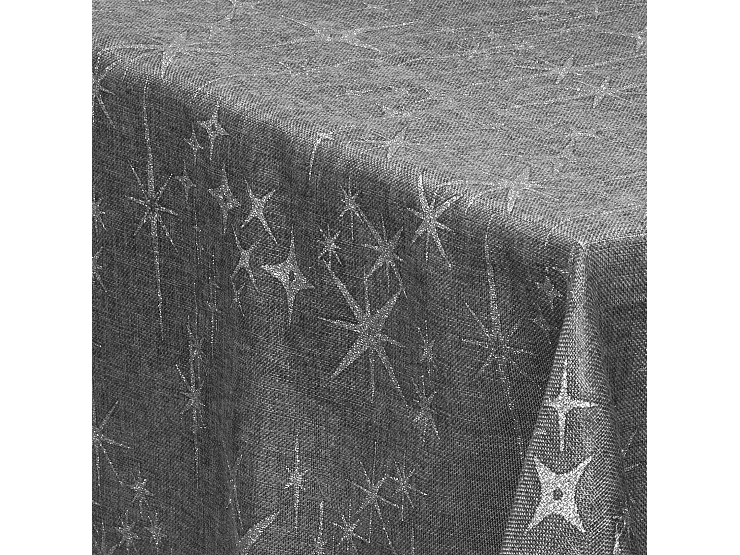 Nappe Motif Étoiles "Colorama" 140x240cm Argent