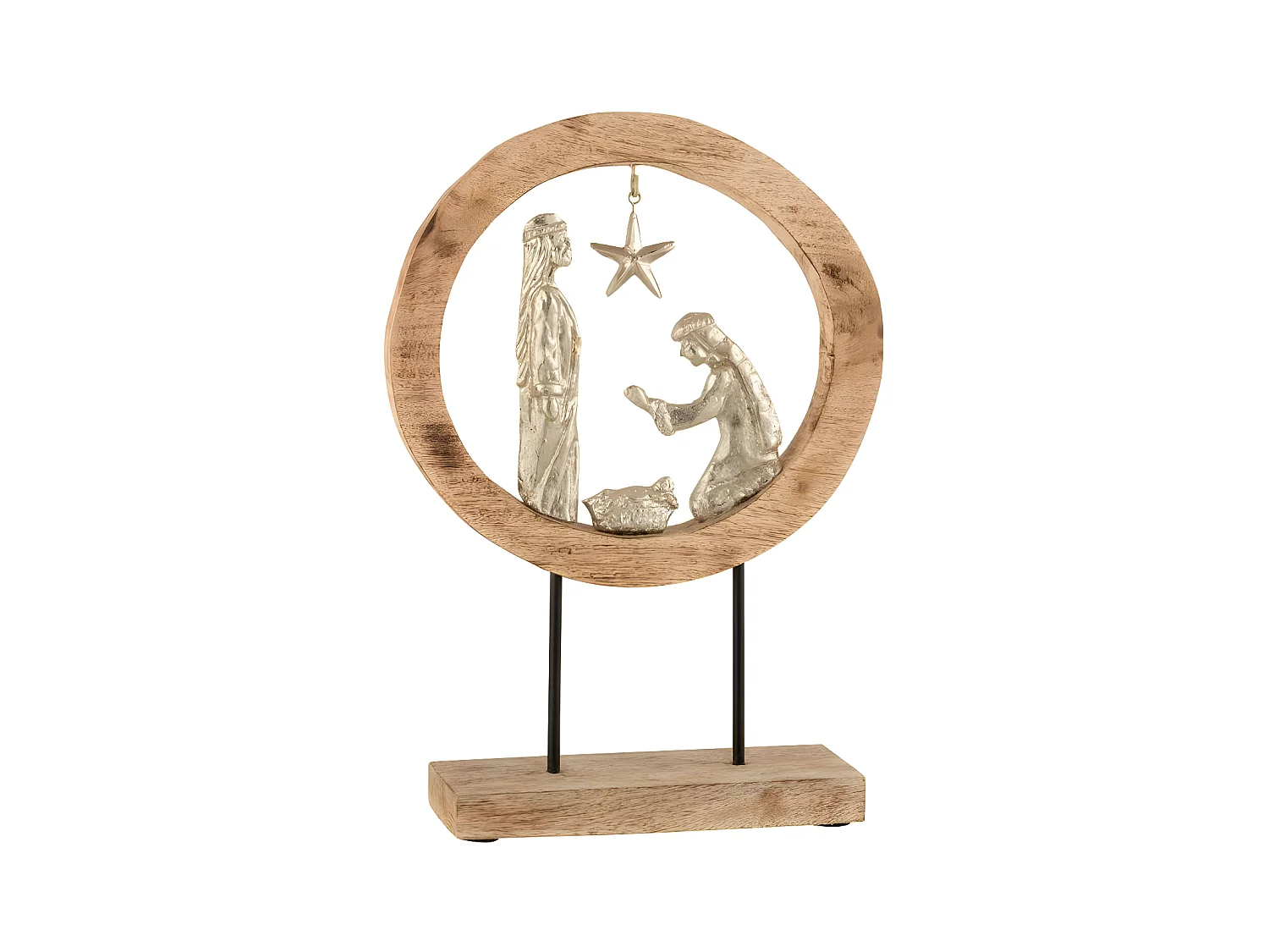 Cercle sur Pied "Crèche de Noël" 44cm Naturel