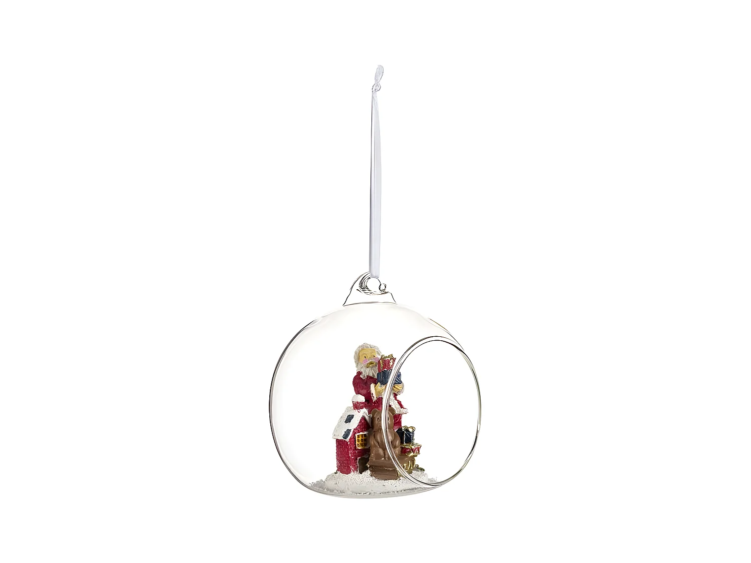 Boule de Noël en Verre "Ouverte" 9cm Transparent
