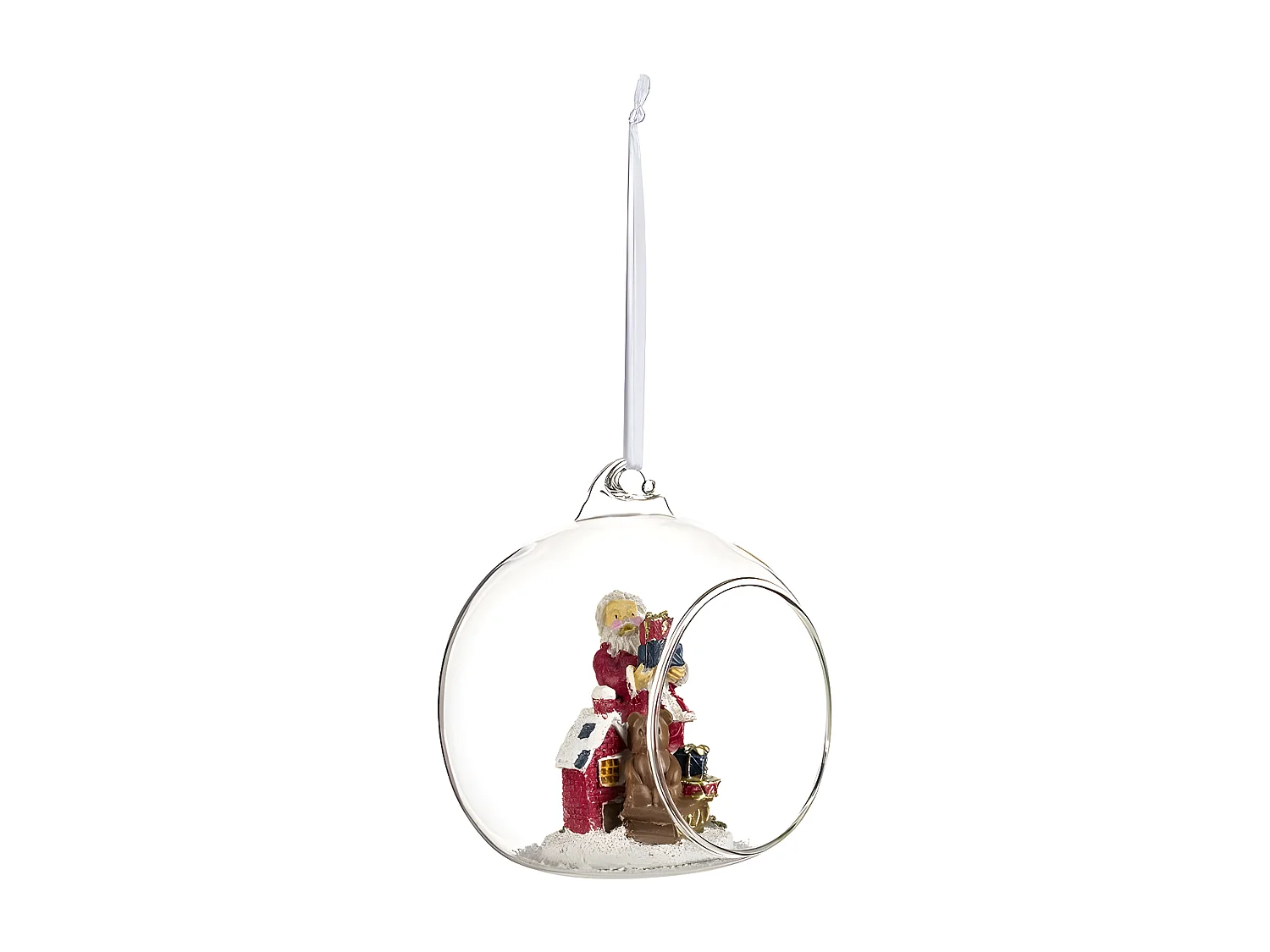 Boule de Noël en Verre "Ouverte" 9cm Transparent