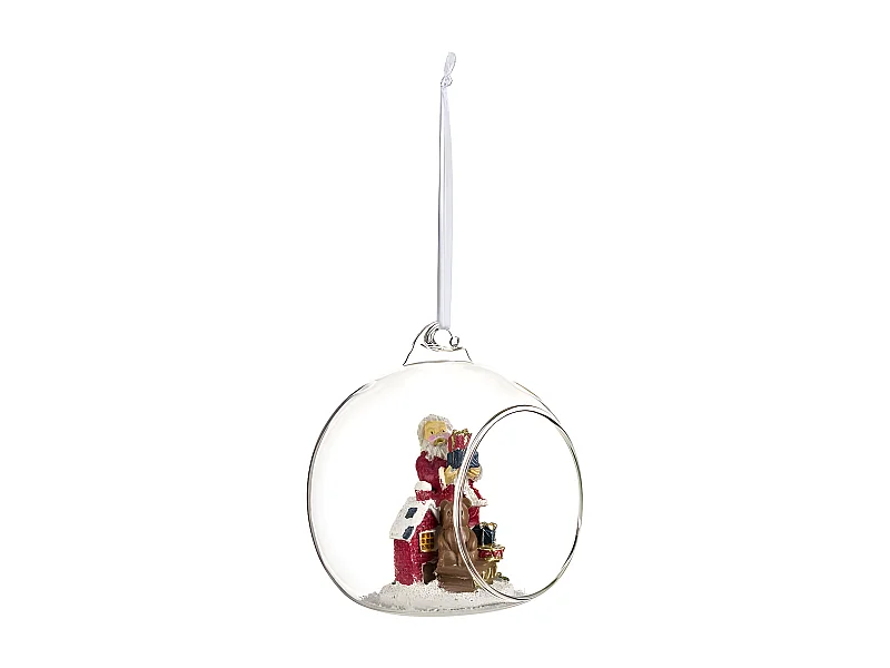 Boule de Noël en Verre "Ouverte" 9cm Transparent