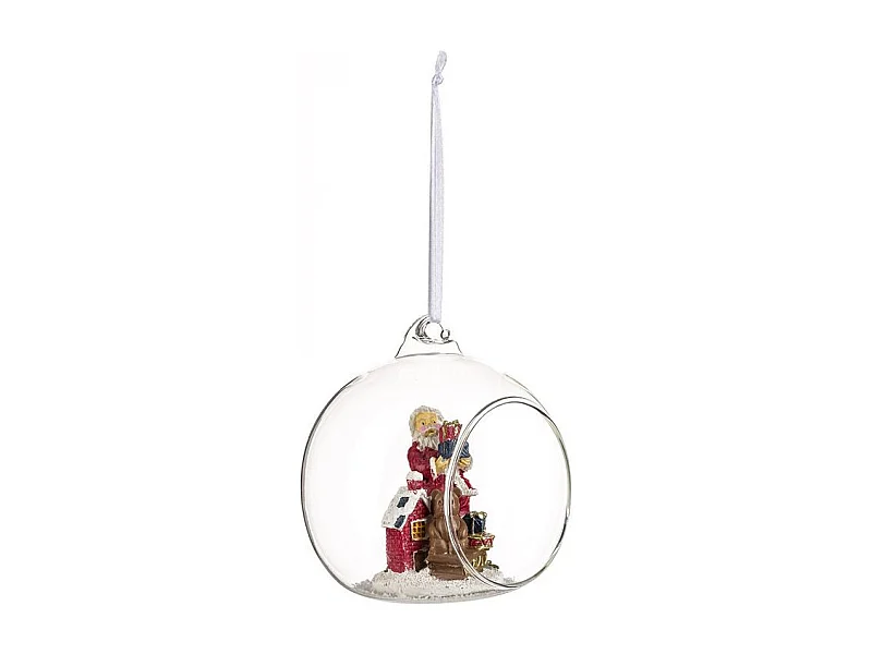 Boule de Noël en Verre "Ouverte" 9cm Transparent