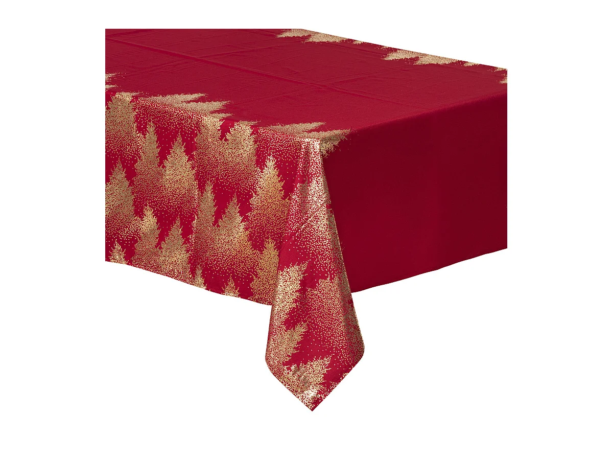 Nappe Imprimée Sapin "Colorama" 140x240cm Rouge