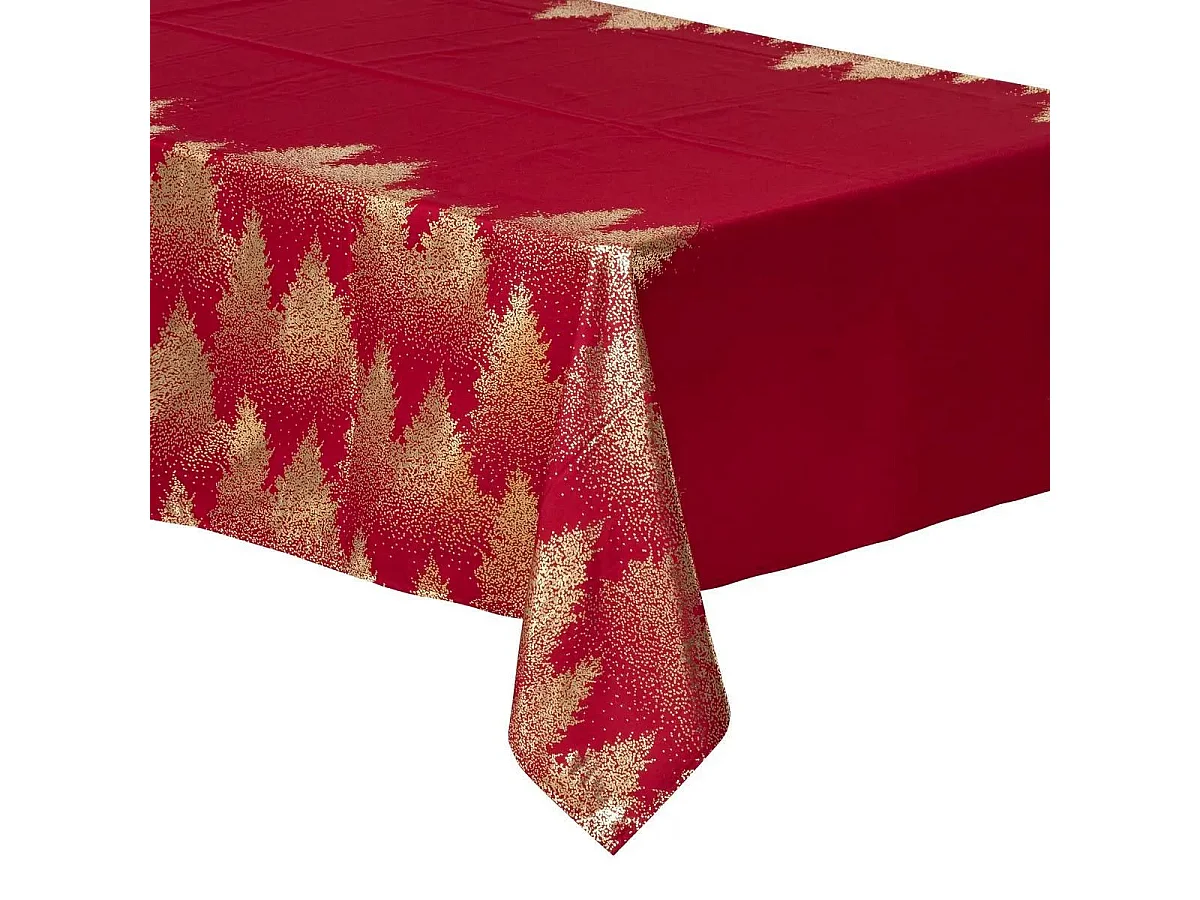 Nappe Imprimée Sapin "Colorama" 140x240cm Rouge