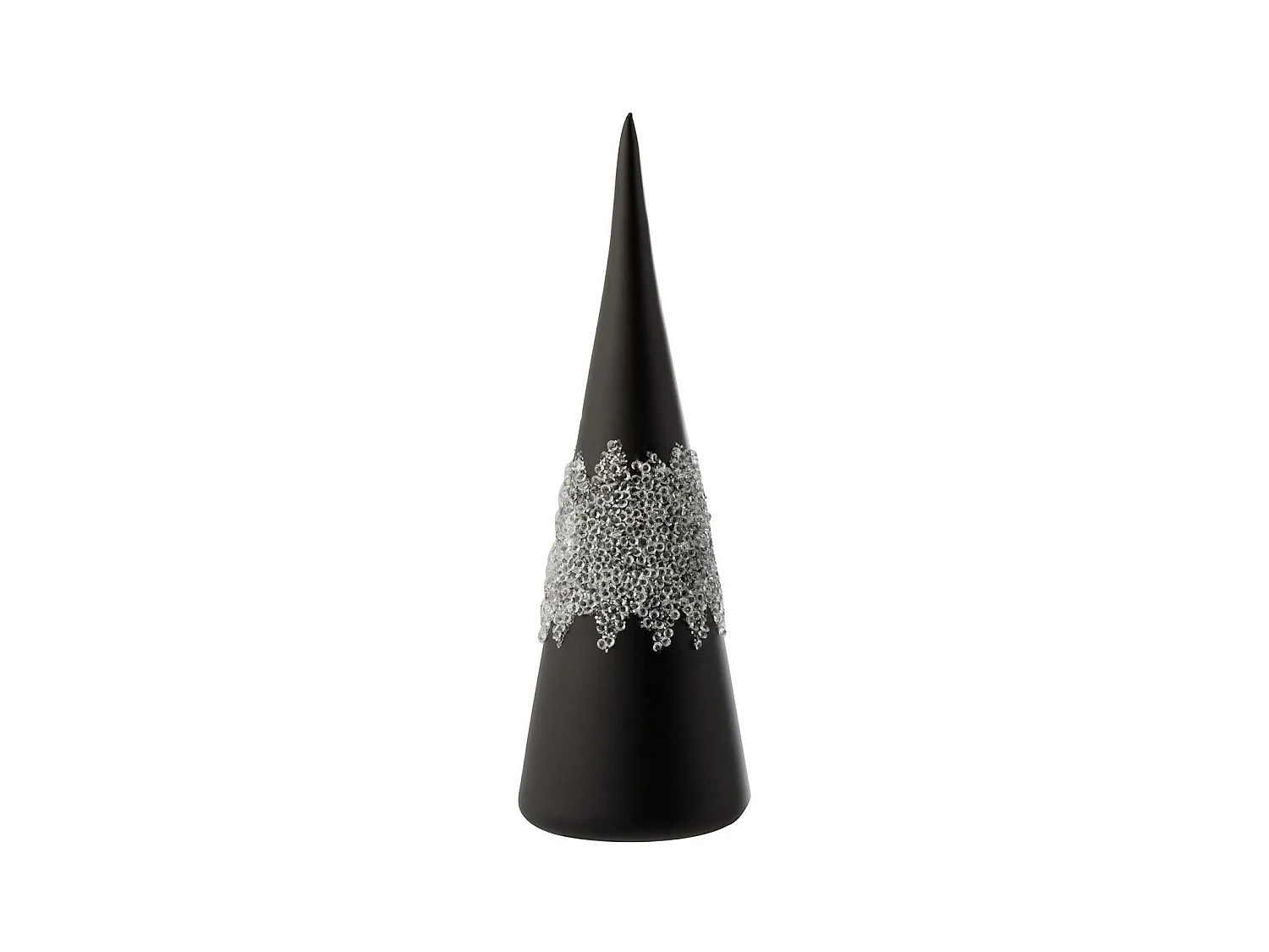 Statuette Déco "Cône Glace Diamant" 28cm Noir